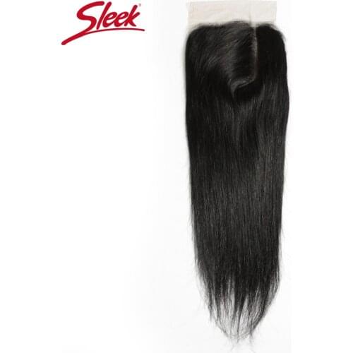 Sleek Straight Lace Closure 10-20"Remy Brazilian Hair Silk Lace Closure With Bleached Knots L&T Part Lace Closure Free Shipping