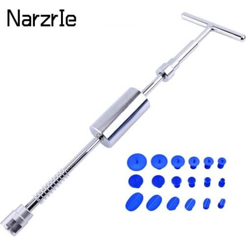 Car Dent Repair Tools Metal Auto Body Repair Dent Puller Tool Kit Slide Hammer Reverse Hammer Glue +18pcs Glue Puller 50cm 38cm
