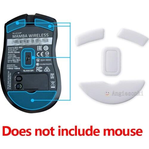 2 Sets White Rounded Curved Edges Mouse Feet Pads Skates Compatible for Razer Mamba Wireless Gaming Mouse