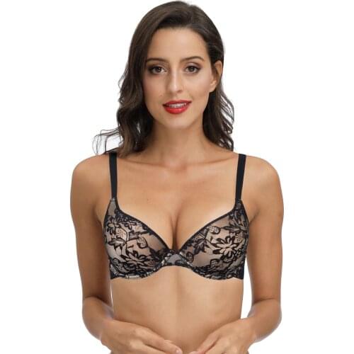 YANDW Hot Sales Beautiful Embroidery Bra for Women Lace Push Up Floral Ladies Sexy Underwear European Size BH Bralette Lingerie
