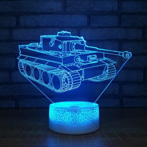 3d Visual Tank Night Desk Lamp Light Creative Children Bedroom Bedside Decorative Birthday Gift Table Lamps For Living Room