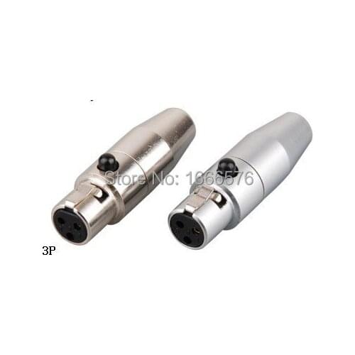 Wholesale 50 pcs/lot Mini XLR 3-Pin Male Cable Inline Plug Metal-119