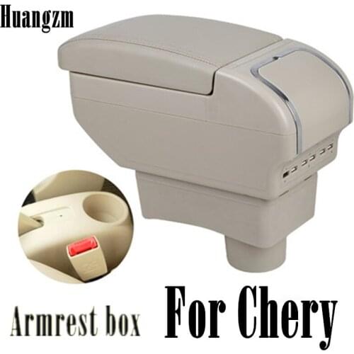 Armrest For Chery A13 Very Celer fulwin 2 2008-2012 Dual Layer PU Leather Central Store Content box with ashtray Cup holder Car