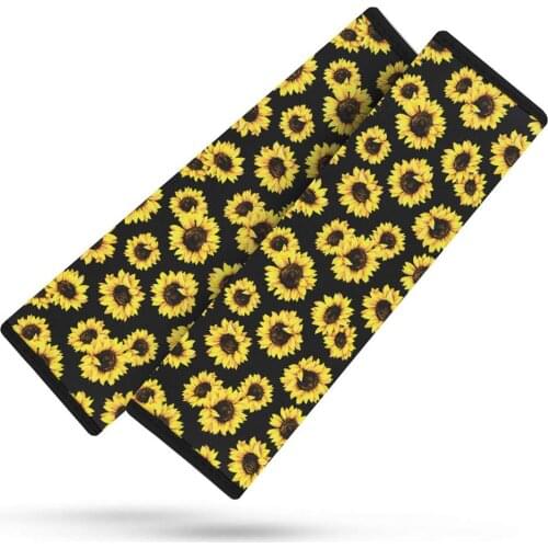Car Seat Belt Cushions Soft Comfort Car Seat Belt Pads Cover Sunflower Car Seat Belt Shoulder Pads Strap Covers For Adults