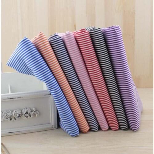 Stripes plain Cotton quilting group handmade DIY Fabric width 150CM cloth 50X50CM Patchwork (7 pieces / lot)