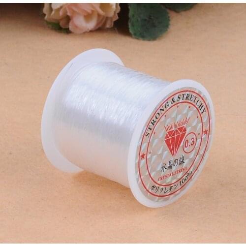 0.2-0.8mm 1Roll DIY Beaded Transparent Nylon Manual Cord Crystal Rope No Elasticity Line For Bracelet Making Fishing Line Supply