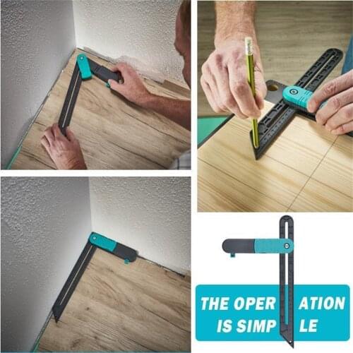 Adjustable Angle Ruler With Lock Measuring Tools Angle Finder Wider Profile Contour Woodworking Tiling Laminate Scale Tools