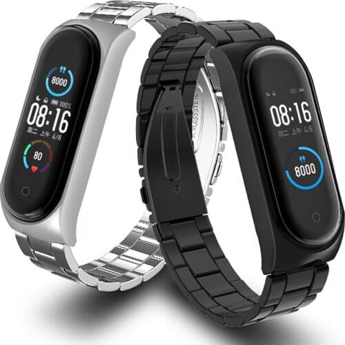 Mi Band 5 Stainless Steel Strap For Xiaomi Mi Band 5 4 3 Smart Bracelet Metal Replaceable Watch Straps For Miband 5 4 3 Correa