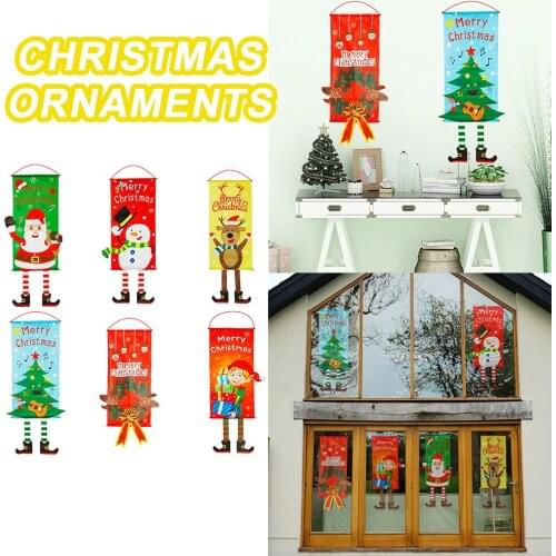 Christmas Decorations For Home Santa Fabric Door Window Hanging Ornaments Noel New Year 2020 Decor DIY Xmas Decor 1