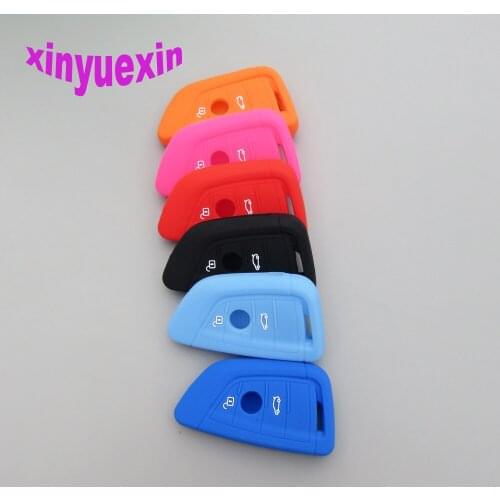 50pcs Xinyuexin Silicone Car Key Cover FOB Case For BMW 2016 2017 X1 F48 X3 X4 X5 X6 Remote Car Key Case Car-stying 3 Buttons
