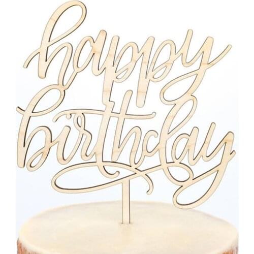 Happy Birthday Cake Topper, Script Cake Topper, Birthday Party Cake topper, Color Acrylic Bar Topper Supplies Happy Gifts