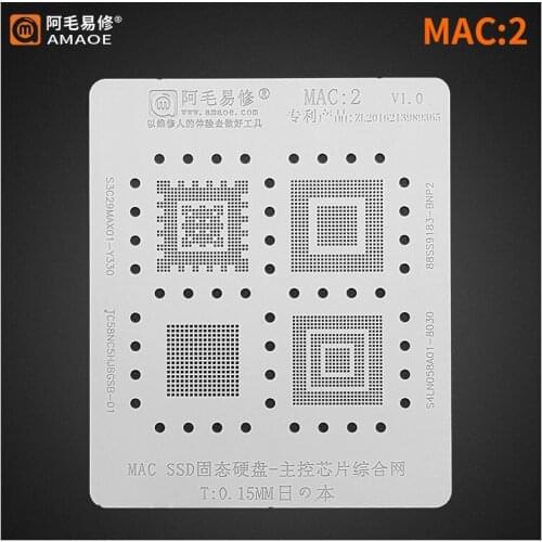 AMAO BGA Reballing Stencil For MAC hard drive with solder mesh /MAC SSD master stencil