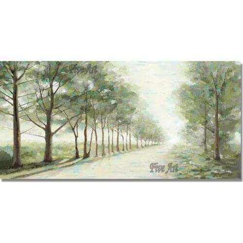 Spring Landscape Birch Trees Art 100% Hand-painted Forest Scenery Oil Painting Unframed Canvas Wall Decoration Art Pictures