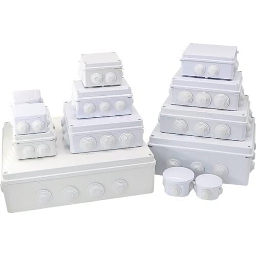 Waterproof Plastic Box Electronics PCB Enclosure Rubber Plug Weatherproof Enclosure for Outdoor Power Connections Control Box