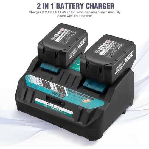 High Quality Double Battery Charger 18V/14.4V Lithium Batteries Power Tool Chargers UK Plug For Makita BL1415