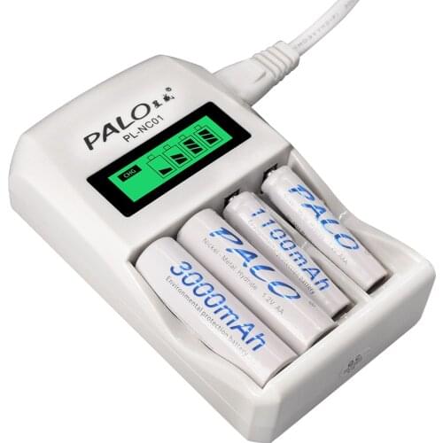 4 Slots AA AAA Battery Charger Smart LCD Display Intelligent Fast Charger for 1.2V AA AAA Ni-MH NiCd NiMh Rechargeable Battery