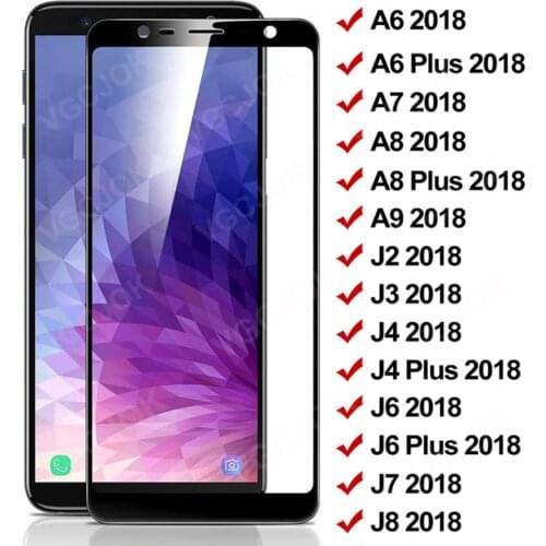 15D Full Protective Glass For Samsung Galaxy A6 A8 Plus J4 J6 J6Plus J2 J3 A7 J7 J8 A9 2018 Tempered Glass Screen Protector Film