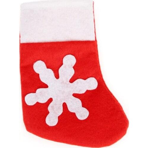 1Pcs Classic Creative Christmas Knife Fork Tableware Bag Decoration Socks Cartoon Cute Snowflake Sock Festive Party Supplies
