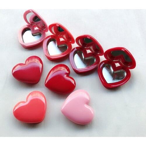 10pc Love Heart Shape Empty Eyeshadow Case with Mirror Rouge Lipstick Box Pigment Palette Refillable Foundation Makeup Dispenser