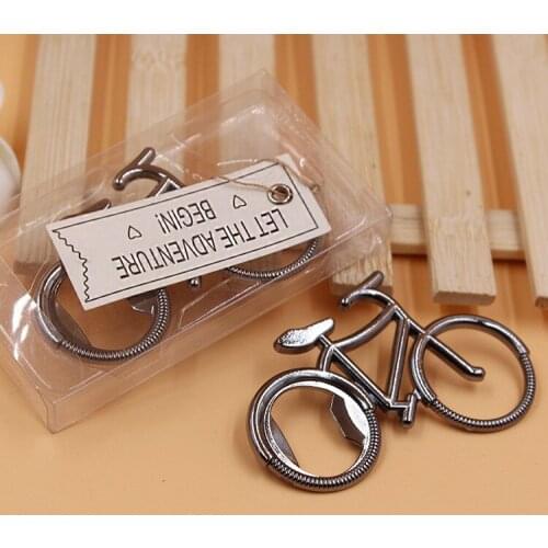 100pcs/lot zinc alloy bicycle beer opener bottle opener favors and gifts, door gifts for wedding party giveaway goods souvenirs