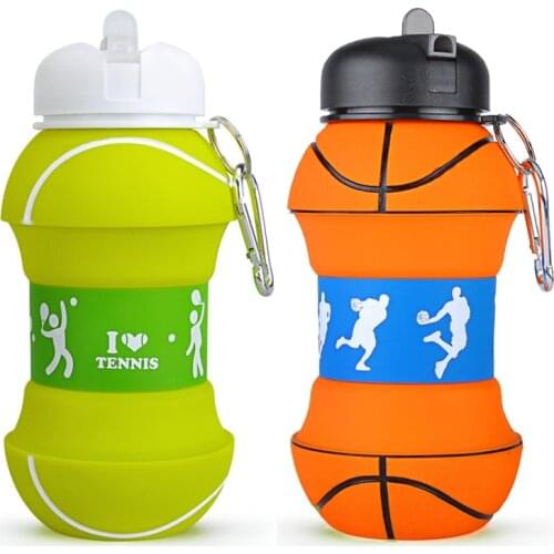 2020 Water Bottle 550ml Sport Child Student Children Leak Proof Seal Brand Water Basketball Bottles Silicone Drinkware Dropship