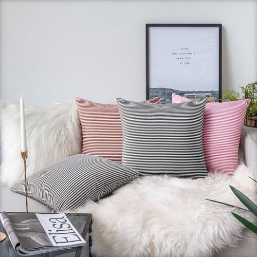 3 Pack Hot Striped Pillowcase Simple Stylish Warm Comfortable Suitable for Various Scenes 45cmx45cm