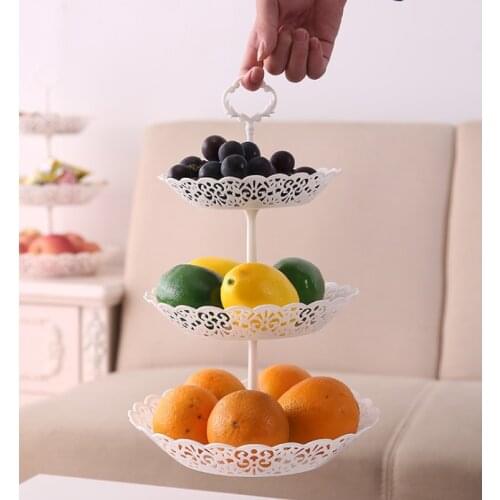 3-Tier Fruit Basket Holder, Portable Countertop Serving Tray Display Platter for Desserts, Snacks, Candies