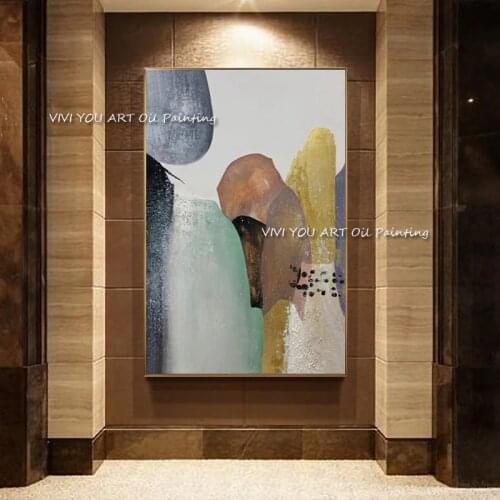 100% Handmade Abstract Pictures Oil Paintings Grey On Canvas Modern Wall Picture For Living Room Home Decoration No Frame