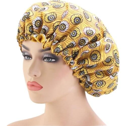 African Print Fabric Ankara Hair Bonnet Satin Lined Sleep Cap Night Sleep Hat Ladies Turban Sleep Cap Bathroom Accessories