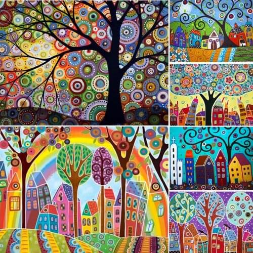 5D Diamond Painting Crystal Abstract Tree Cross Stitch Kit Full Drill Square Embroidery Mosaic Scenery Art Picture Home Decor