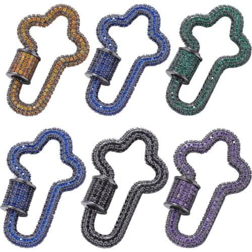 New DIY Necklace Carabiner Screw Lock Clasps Supplies For Handmade Women Men Punk Pendant Mesh Chains Jewelry Making Accessories