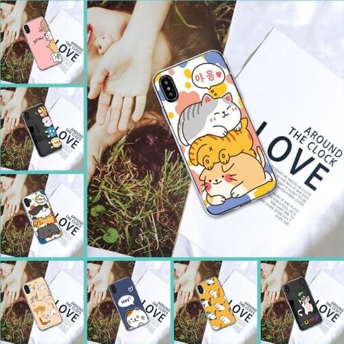 Case For Apple iPhone X XR XS MAX 8 7 6S 6 S Funny Cat Cute Animal Kawaii Cover Case For iPhone 6 S 6S 7 8 Plus Case
