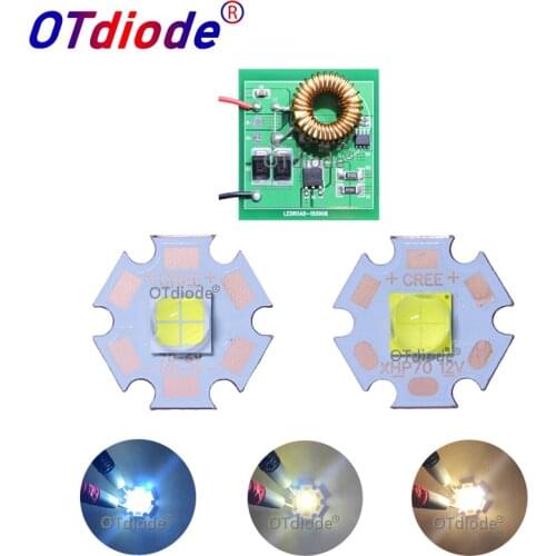 CREE XHP70 XHP70.2 6V 12V Cold Warm White High Power Led 20mm Copper+Output 6V/12V driver for flashlight motorcycle Light