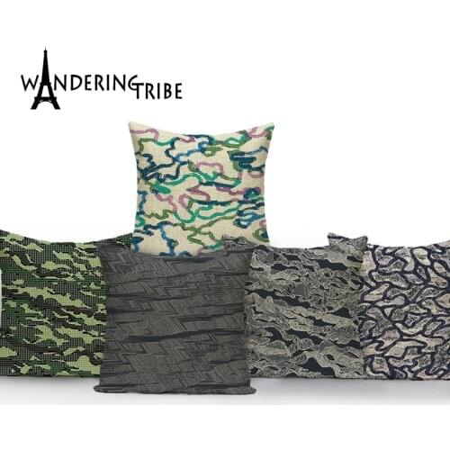 Camouflage Print Cover Pillow 45x45 Geometric Patterns Decorative Cushions Colorful Pilow Case Decor Pillows for Bed Sofa Pillow