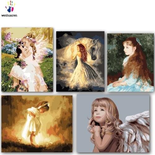 DIY colorings pictures by numbers with colors Our angel painting drawing painting by numbers framed Home