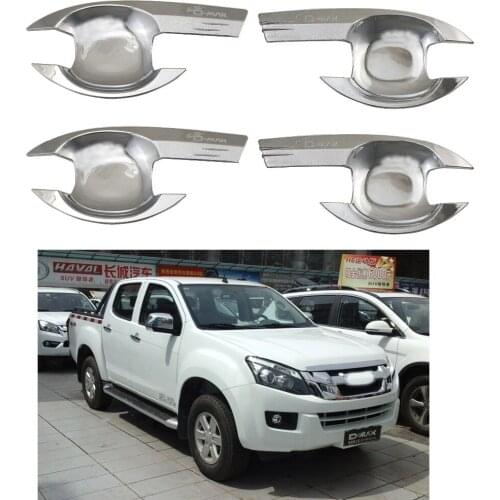 For Isuzu D-Max 2012 2013 2014 2015 2016 2017 2018 High-quality Car The door handle bowl Covers ABS Chrome Accessories Stickers