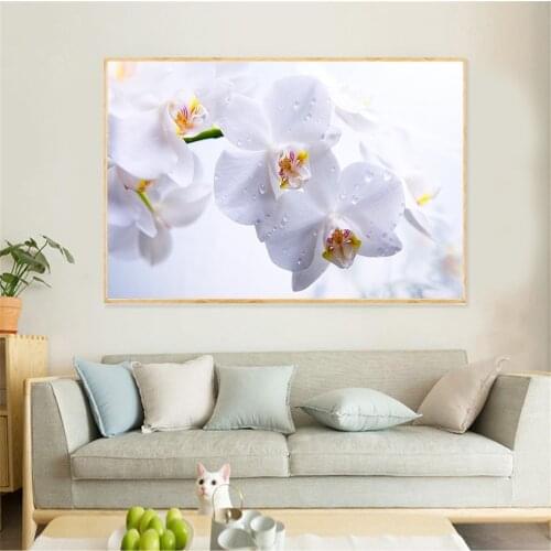 Canvas Pink Flower Mountain Canvas Painting Posters and Prints Nature Landscape Wall Pictures for Living Room Girls Room Decor