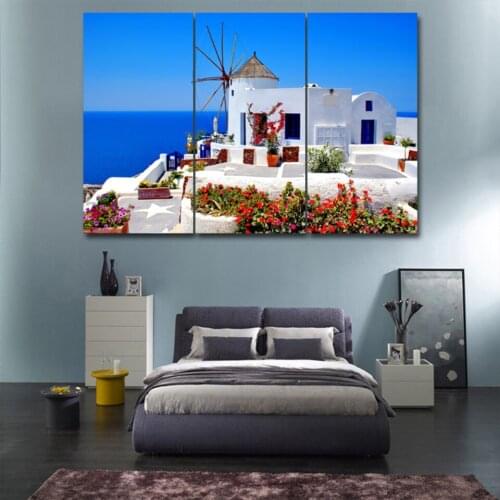 Aegean landscape 3 pcs HD Canvas Painting Modern Home Decoration Living Room Canvas Print Painting Wall Decor Picture