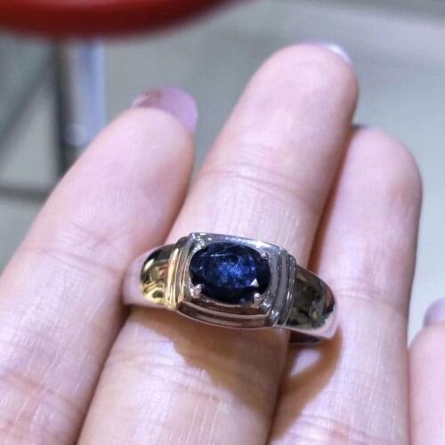 Sapphire Ring Round Cut Blue Gemstone September Birthstone 925 Sterling Silver Price