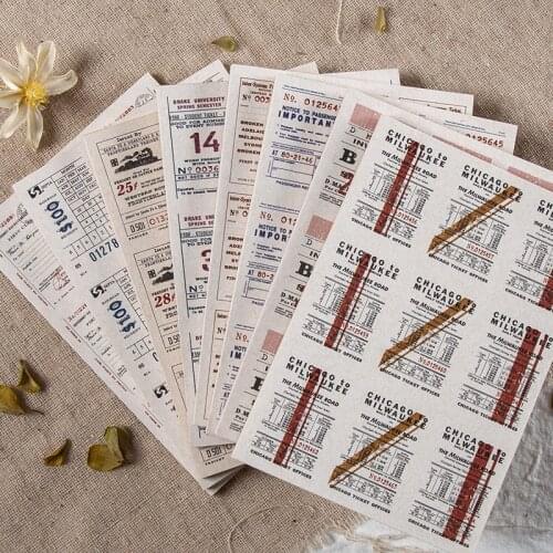 30Pcs/Lot Ticket Collection Mix Material Paper Junk Journal Planner Scrapbooking Vintage Decorative DIY Craft Paper