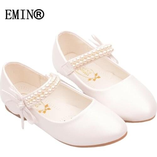 Girls' Pearl Leather Sandals 2021 Summer New Double-Row Chain Design Casual Fashion All-Match