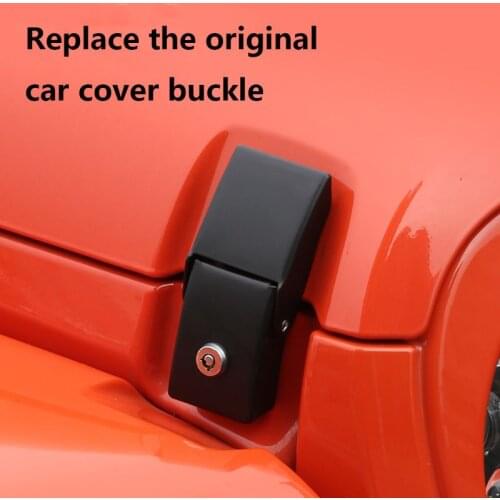 Engine Bonnets Hood Lock for jeep Wrangler JK 2007-2017 Metal with Key Pattern Design Hood Lock For Wrangler Car Hood Lock