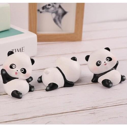 Panda Doll Attractive Wide Applicability Resin Cute Panda Shape Car Ornaments for Car