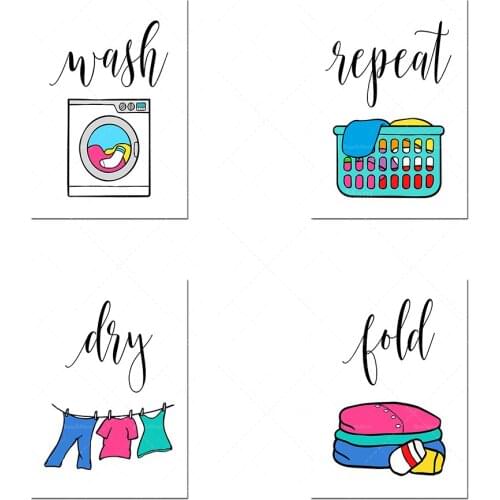 Lavage de couleur de blanchisserie, séchage, pliage, répétition / décoration de lavage / style de ferme moderne