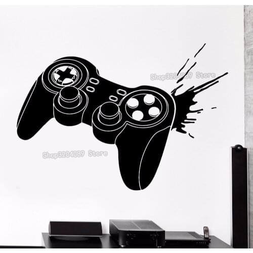 Hot Sales Wall Stickers Gaming Joystick Joypad Gameplay Gamer Vinyl Decoration For Kids Room Living Room Art Murals YY445