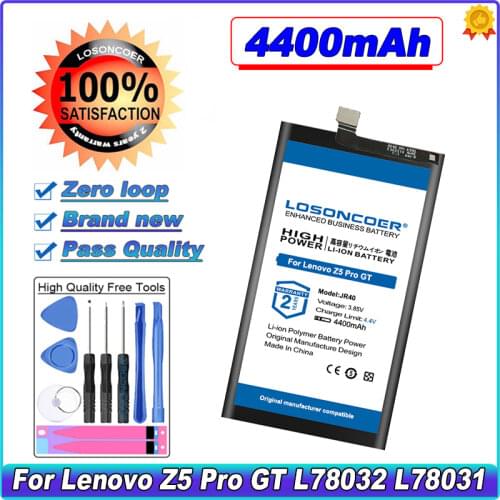 LOSONCOER 4100mAh For Lenovo Z5 Pro L78031 JR40 Mobile Phone Battery For Lenovo Z5 Pro GT L78032