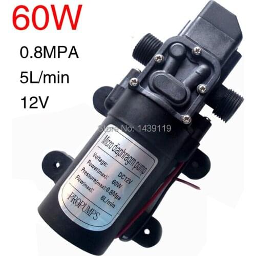 12V micro Pump DC 5L/min 60W Micro Car Diaphragm High pressure small water pump, car washer