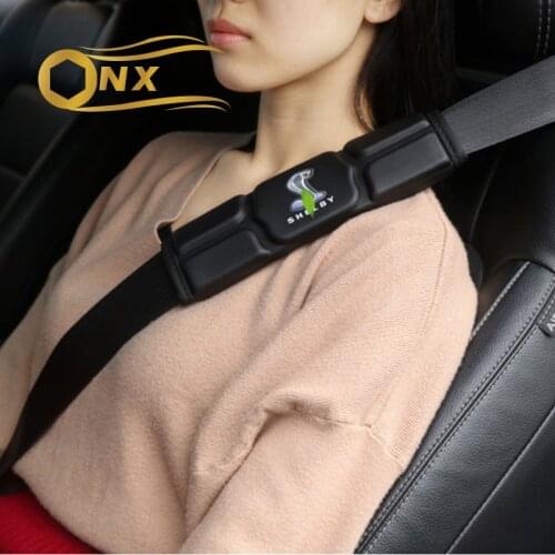 Car Seat Belt Shoulder Pads Decorative Protective Cover For Ford Mustang Shelby Gt500 Gt350 Interior Accessories Modified
