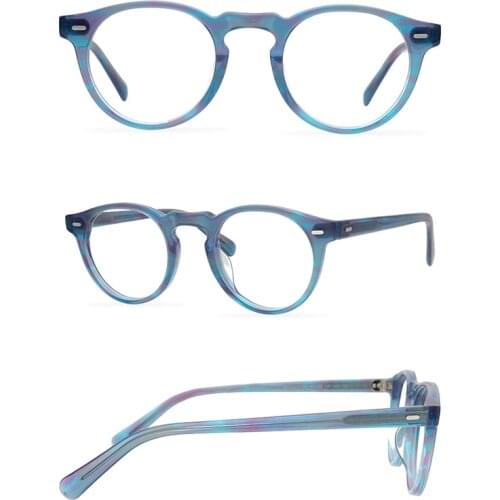 Belight Optical New Arrival Fancy Vintage Retro Acetate with Rivet Oval Shape Spectacle Frame Precription Lens Eyeglasses 5186
