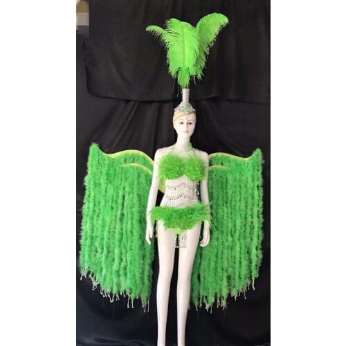 Feather clothing Stage performance catwalk carnival Headdress flower pubs party Mens wear womens clothing